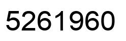 Number 5261960 black image