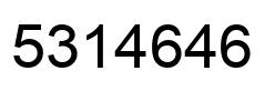 Number 5314646 black image