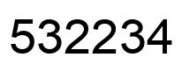 Number 532234 black image