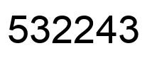 Number 532243 black image
