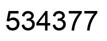Number 534377 black image