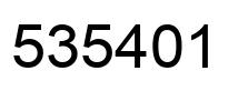 Number 535401 black image