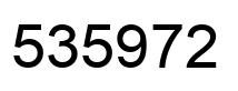 Number 535972 black image