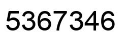Number 5367346 black image