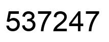 Number 537247 black image
