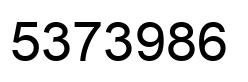 Number 5373986 black image