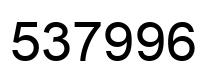 Number 537996 black image