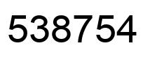 Number 538754 black image