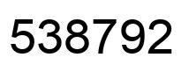 Number 538792 black image