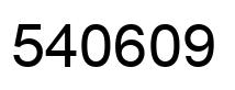 Number 540609 black image