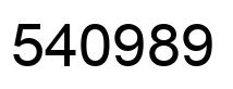 Number 540989 black image