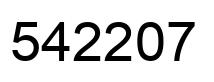 Number 542207 black image