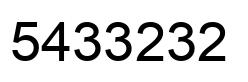 Number 5433232 black image