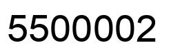 Number 5500002 black image