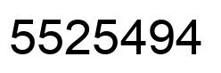 Number 5525494 black image