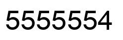 Number 5555554 black image