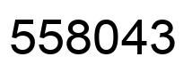 Number 558043 black image