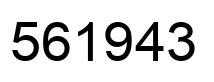 Number 561943 black image
