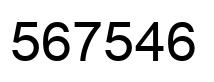 Number 567546 black image