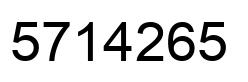 Number 5714265 black image