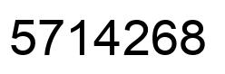 Number 5714268 black image