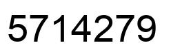 Number 5714279 black image