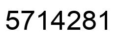 Number 5714281 black image