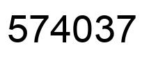 Number 574037 black image