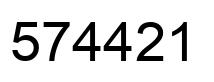 Number 574421 black image