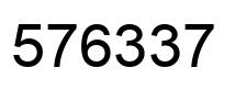 Number 576337 black image