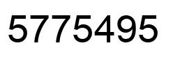 Number 5775495 black image
