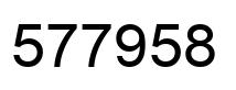 Number 577958 black image