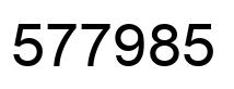 Number 577985 black image
