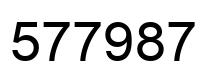Number 577987 black image