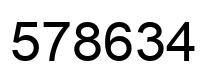 Number 578634 black image