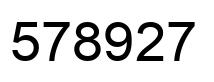 Número 578927 imagen negro