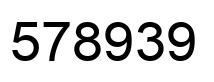 Number 578939 black image