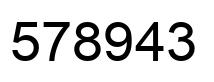 Number 578943 black image