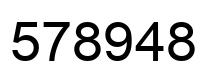 Number 578948 black image