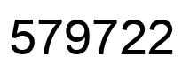 Number 579722 black image