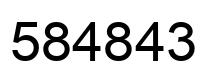 Number 584843 black image