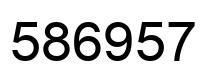 Number 586957 black image