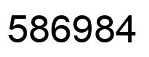 Number 586984 black image