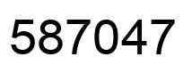 Number 587047 black image