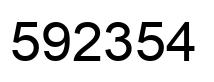 Number 592354 black image