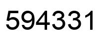 Number 594331 black image