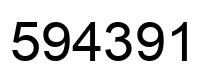 Number 594391 black image