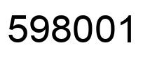 Number 598001 black image