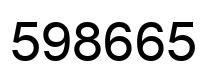Number 598665 black image