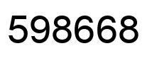 Number 598668 black image